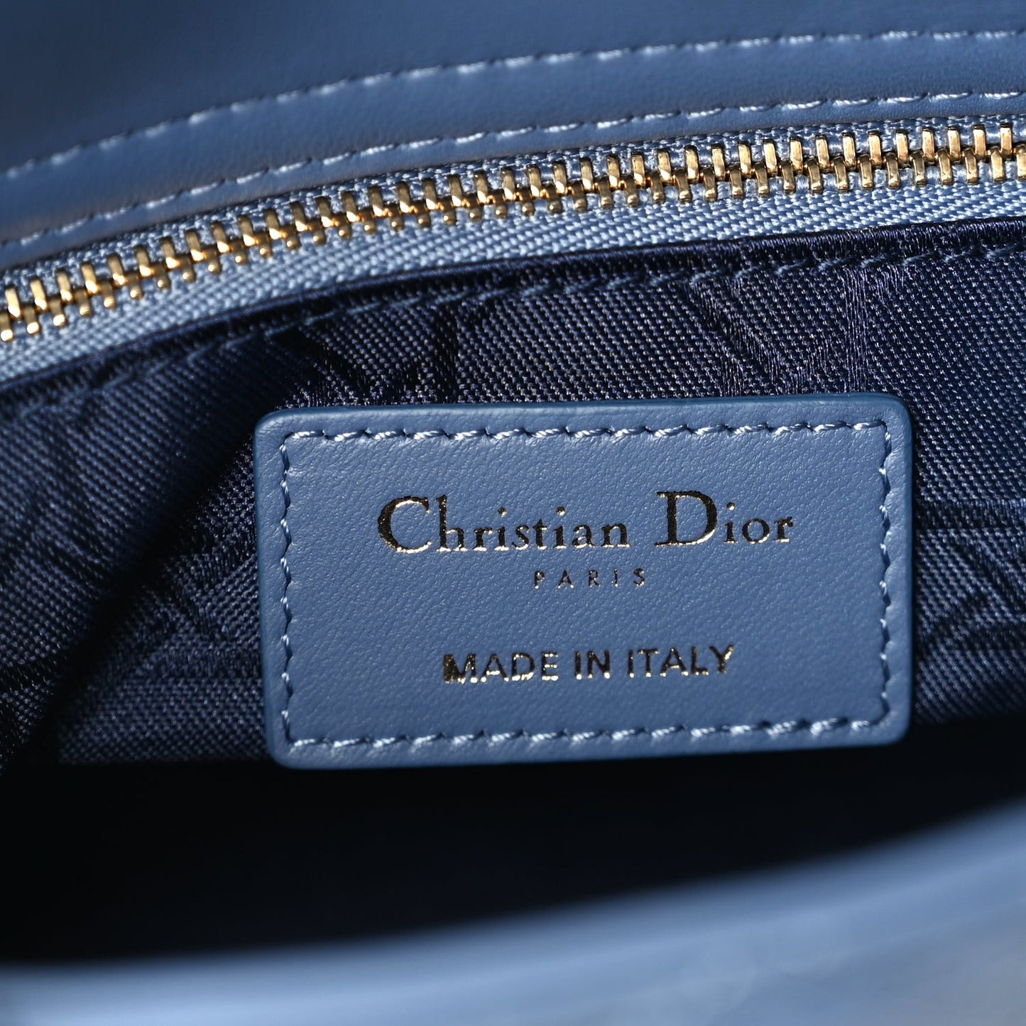 Lambskin Cannage Small My ABCDior Lady Dior Denim Blue
