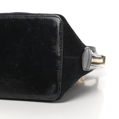 Gucci Suede Patent GG Web Medium Ophidia Top Handle Dome Bag Black 9 of 14