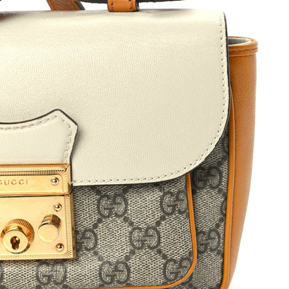 Gucci GG Supreme Monogram Calfskin Mini Padlock Flap Pocket Shoulder Bag Mystic White Sun Oil 6 of 8