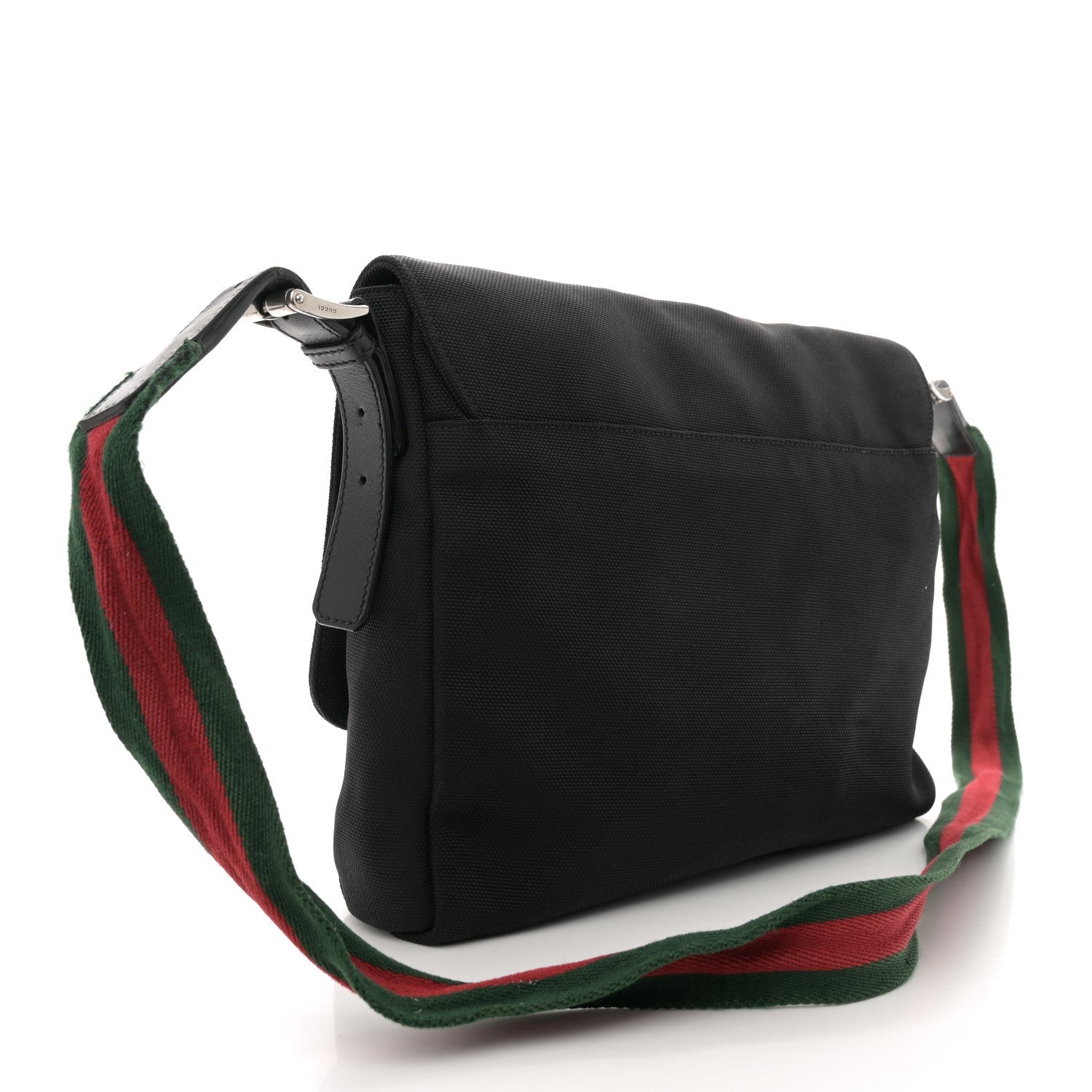 Gucci Techno Canvas Web Large Flap Messenger Bag Black 2 of 7