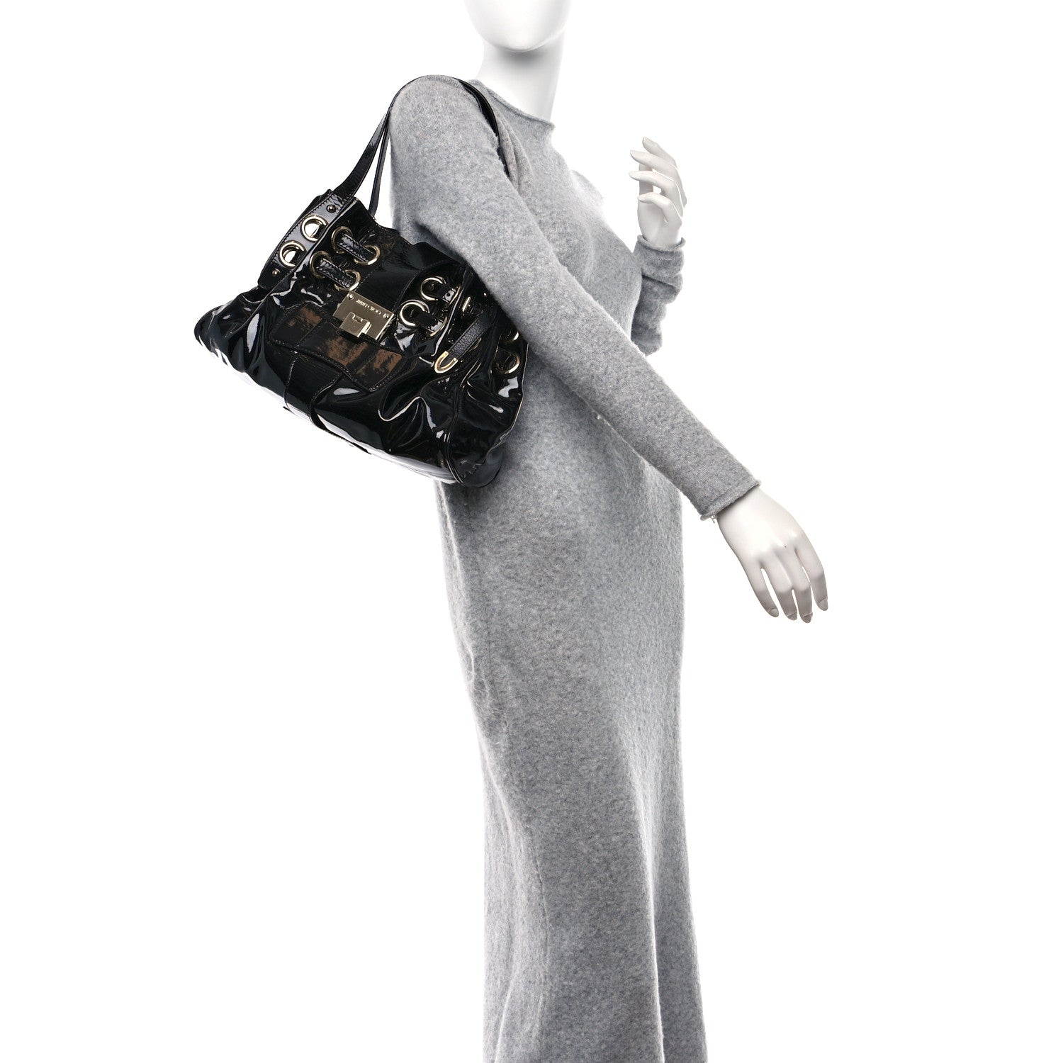Jimmy Choo JIMMY CHOO Crushed Patent Ramona Black 3 of 9