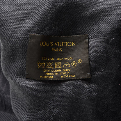 Louis Vuitton Wool Silk Monogram Shawl Anthracite 5 of 5