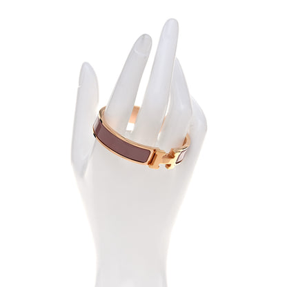 Hermes Enamel Narrow Clic Clac H Bracelet PM Rose Nacarat 2 of 5