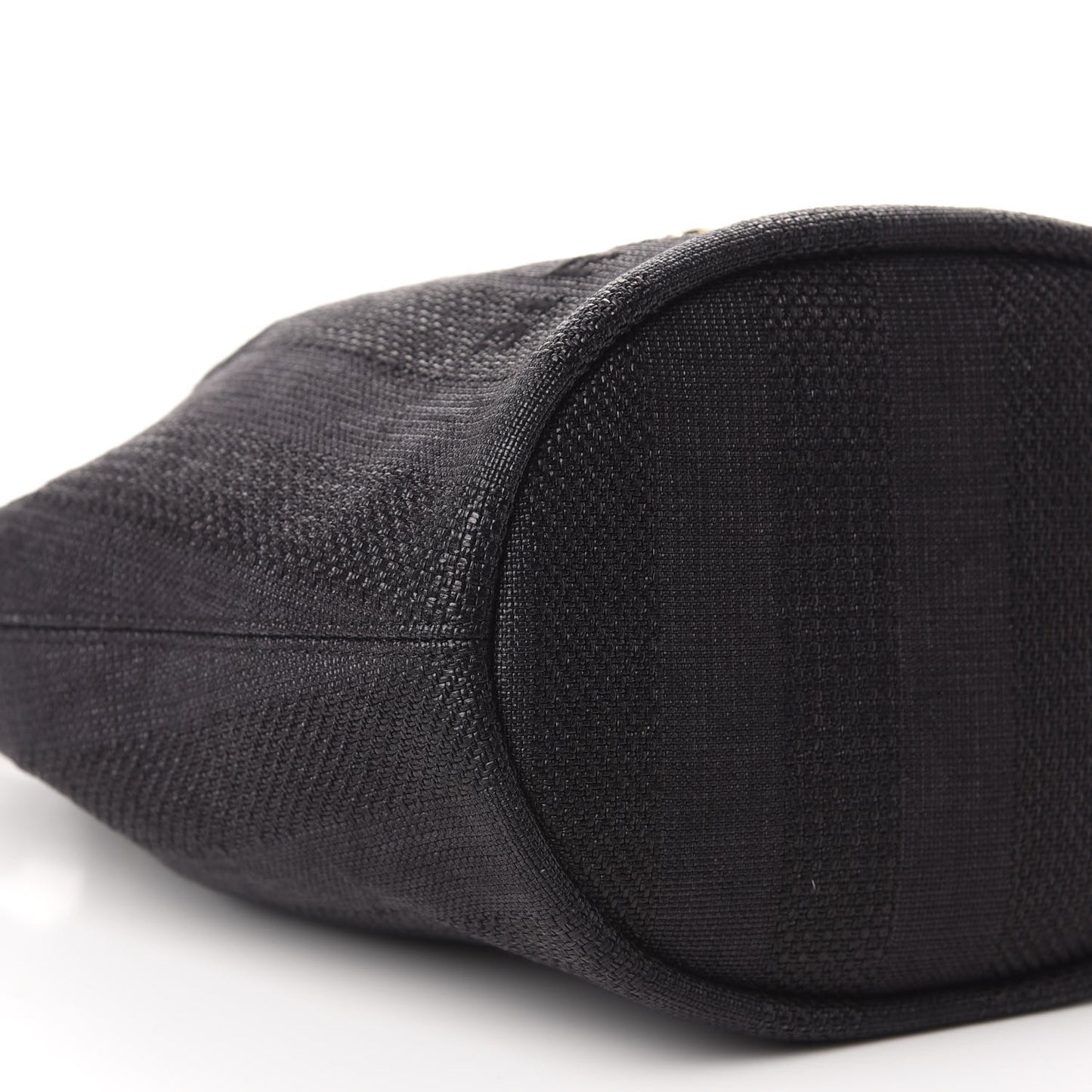 Mixed Fibers Stripe Deauville Drawstring Bag Black