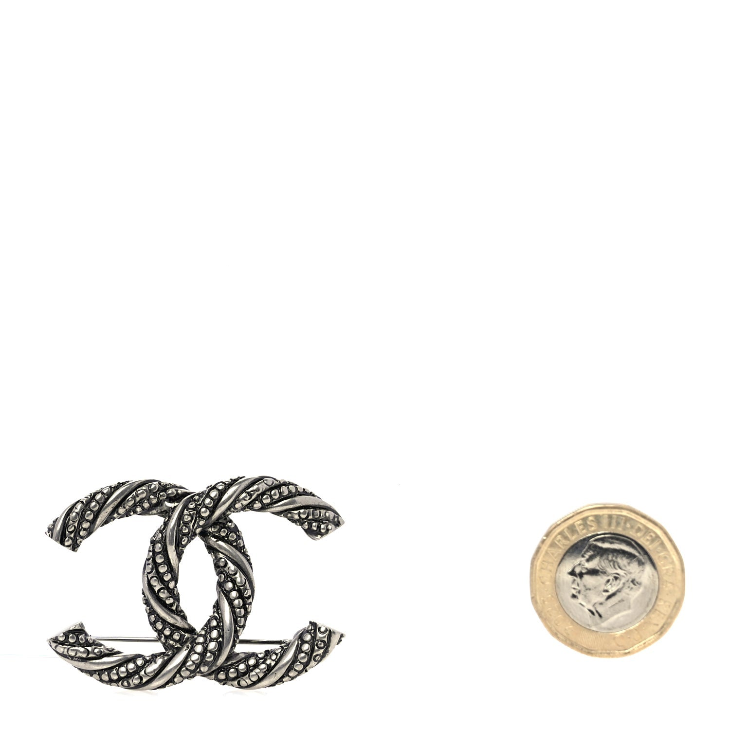Chanel Ruthenium Twisted CC Brooch 2 of 4