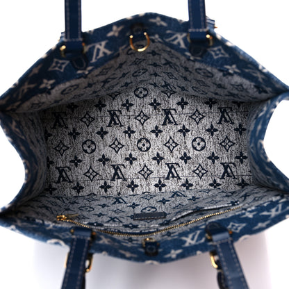 Louis Vuitton Monogram Jacquard Denim Onthego MM Bleu 4 of 8