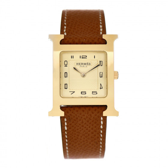 Stainless Steel Epsom 26mm Heure H Hour Quartz Watch Gold