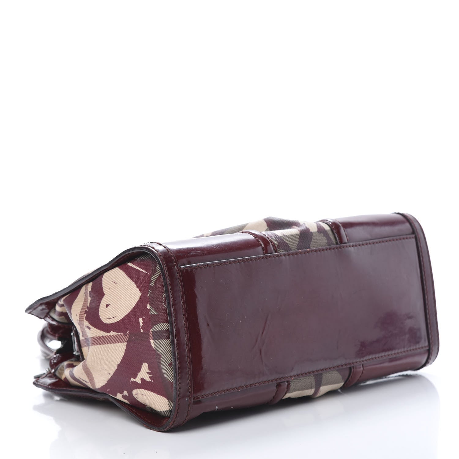 Burberry Nova Check Heart Print Pilgrim Satchel Berry 4 of 19