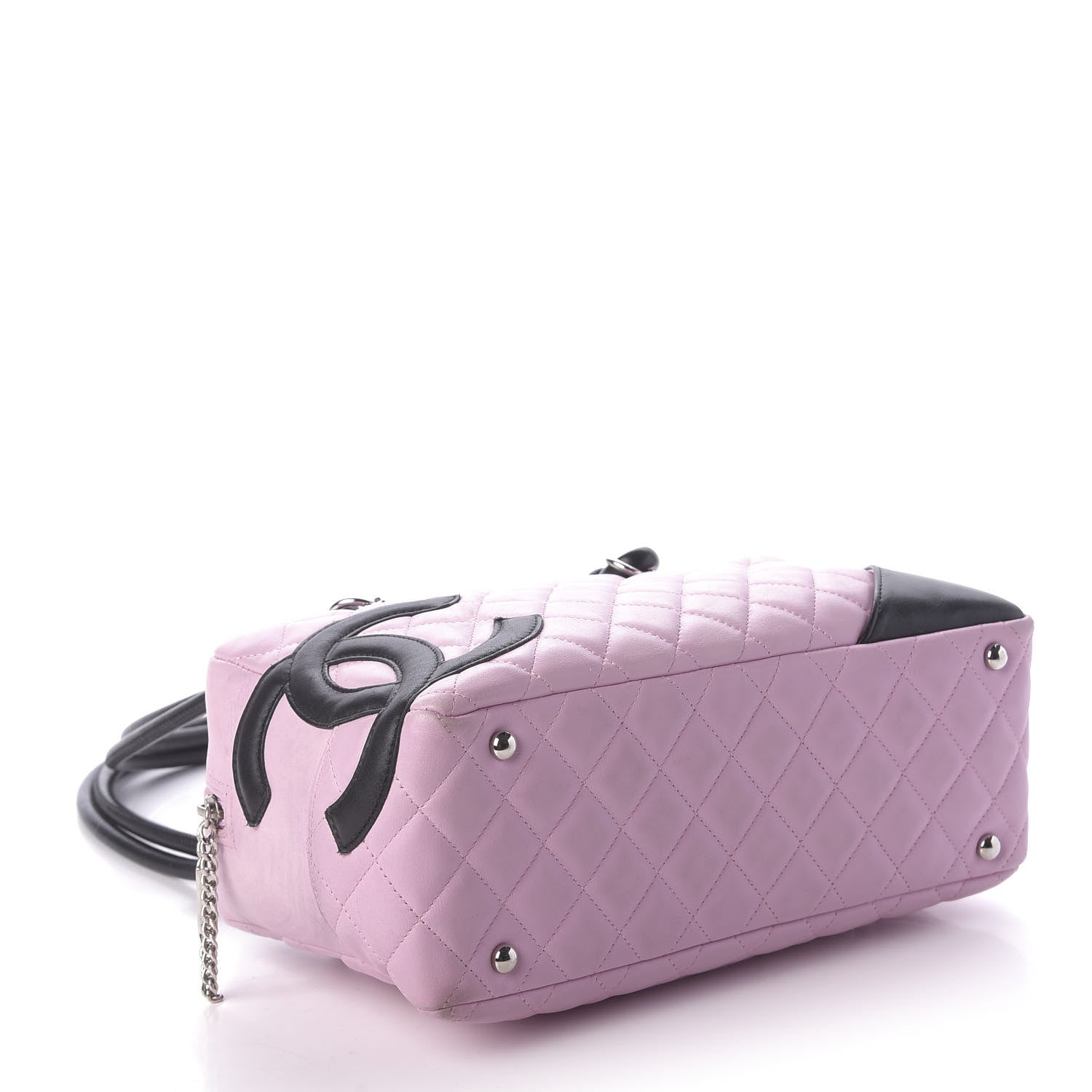 Chanel Calfskin Quilted Large Cambon Bowler Pink Black 4 of 12