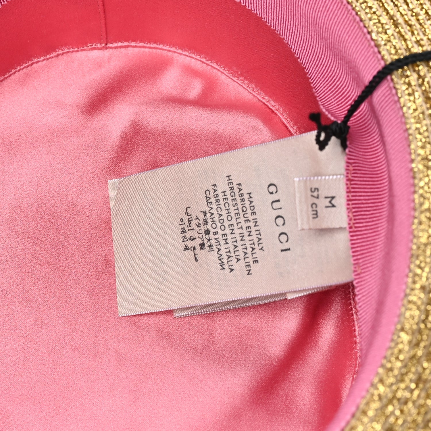 Gucci Lame Papier Hat M  Black Gold 6 of 7