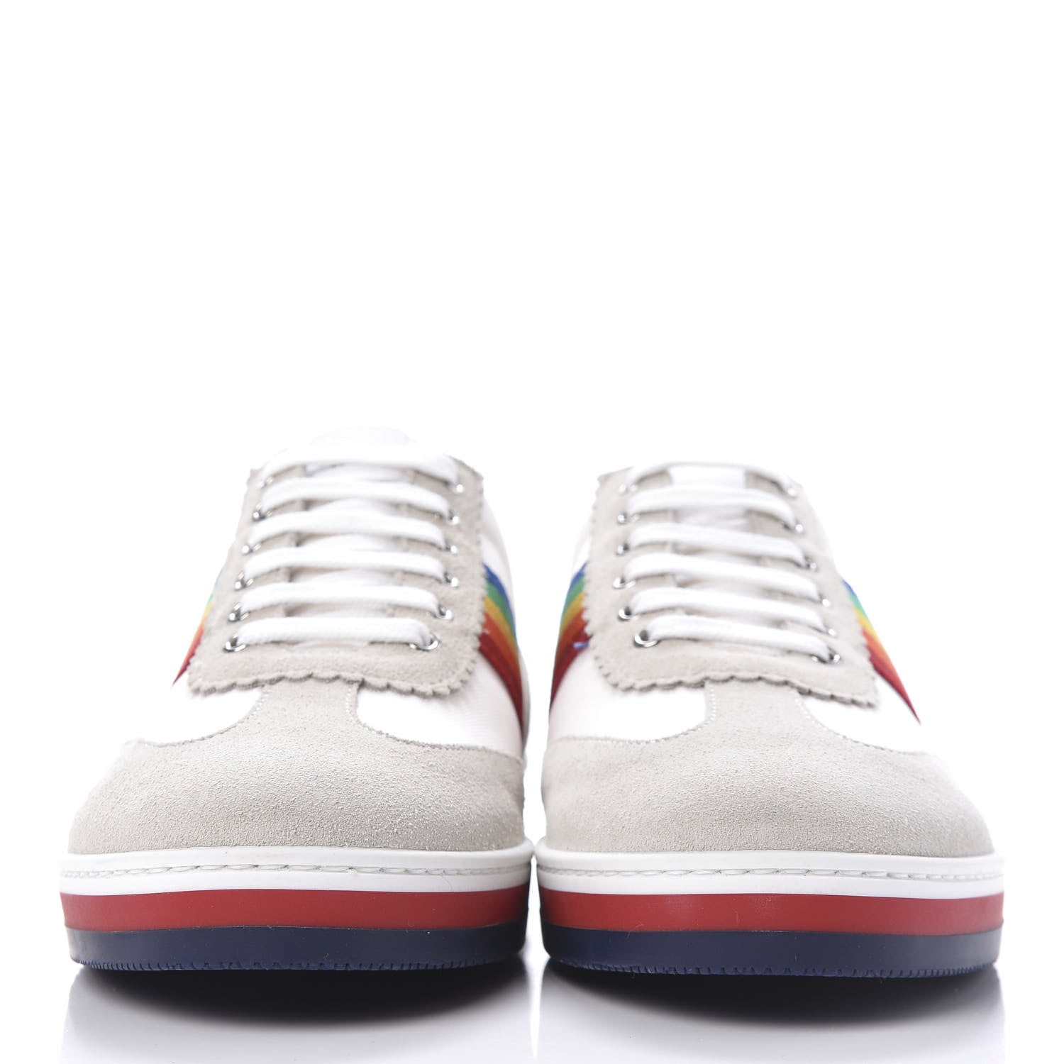 Gucci Suede Rainbow Womens G74 Sneakers 37 White 2 of 9