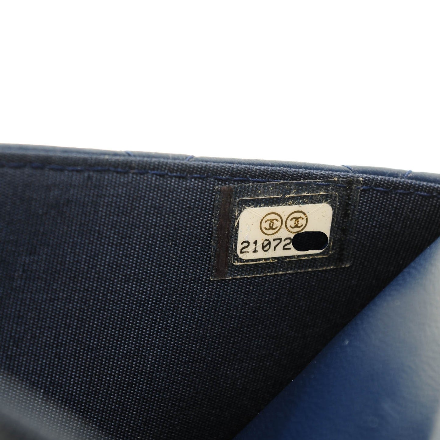 Lambskin Quilted Boy Wallet On Chain WOC Navy Blue