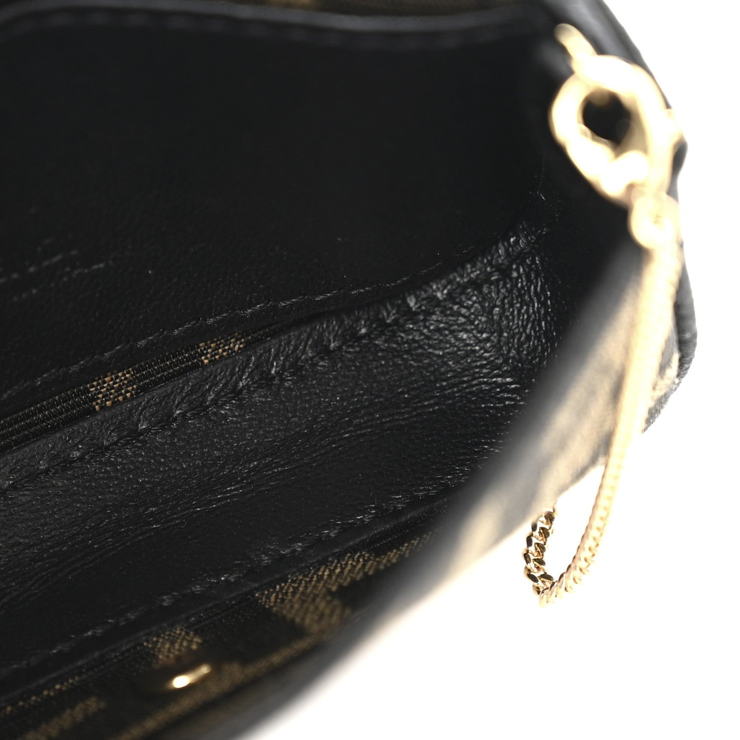 Fendi Fabric Jacquard FF 1974 Nano Baguette Charm Tobacco Moro Black 5 of 7