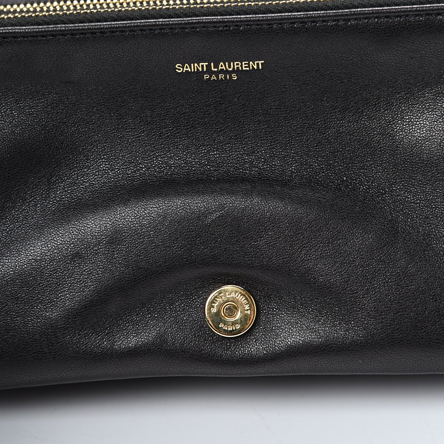 Lambskin Diamond Quilted Monogram Angie Chain Bag Black