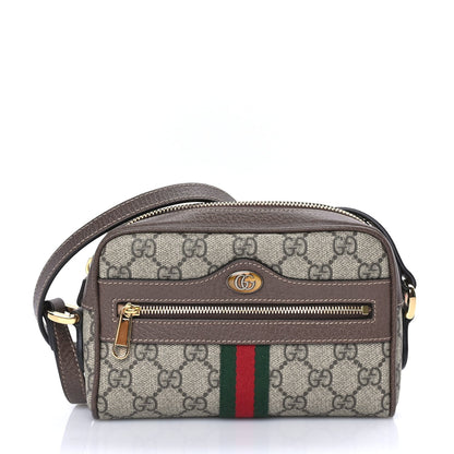 Gucci GG Supreme Monogram Web Mini Ophidia Shoulder Bag  Brown 1 of 7