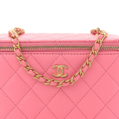 Chanel Lambskin Quilted Small Pearl Crush Vanity Case With Chain Pink 8 of 13