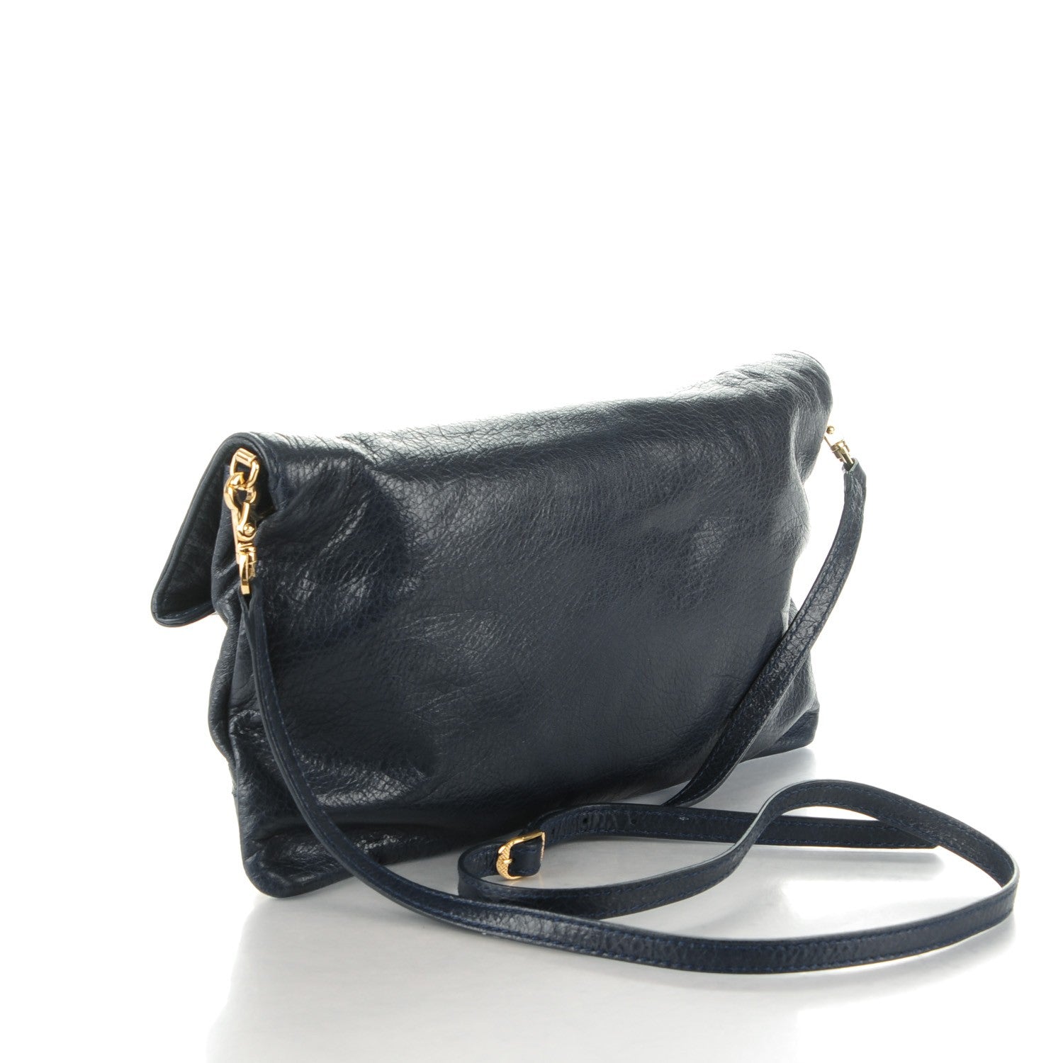 Balenciaga Agneau Giant 12 Gold Hardware Envelope Strap Clutch Bleu Obscur 3 of 7