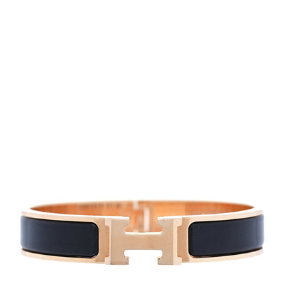 Hermes Enamel Narrow Clic Clac H Bracelet GM  Black 1 of 3