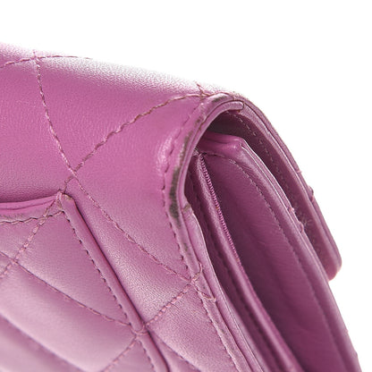 Chanel Lambskin Quilted Large Flap Wallet Violet 10 of 13