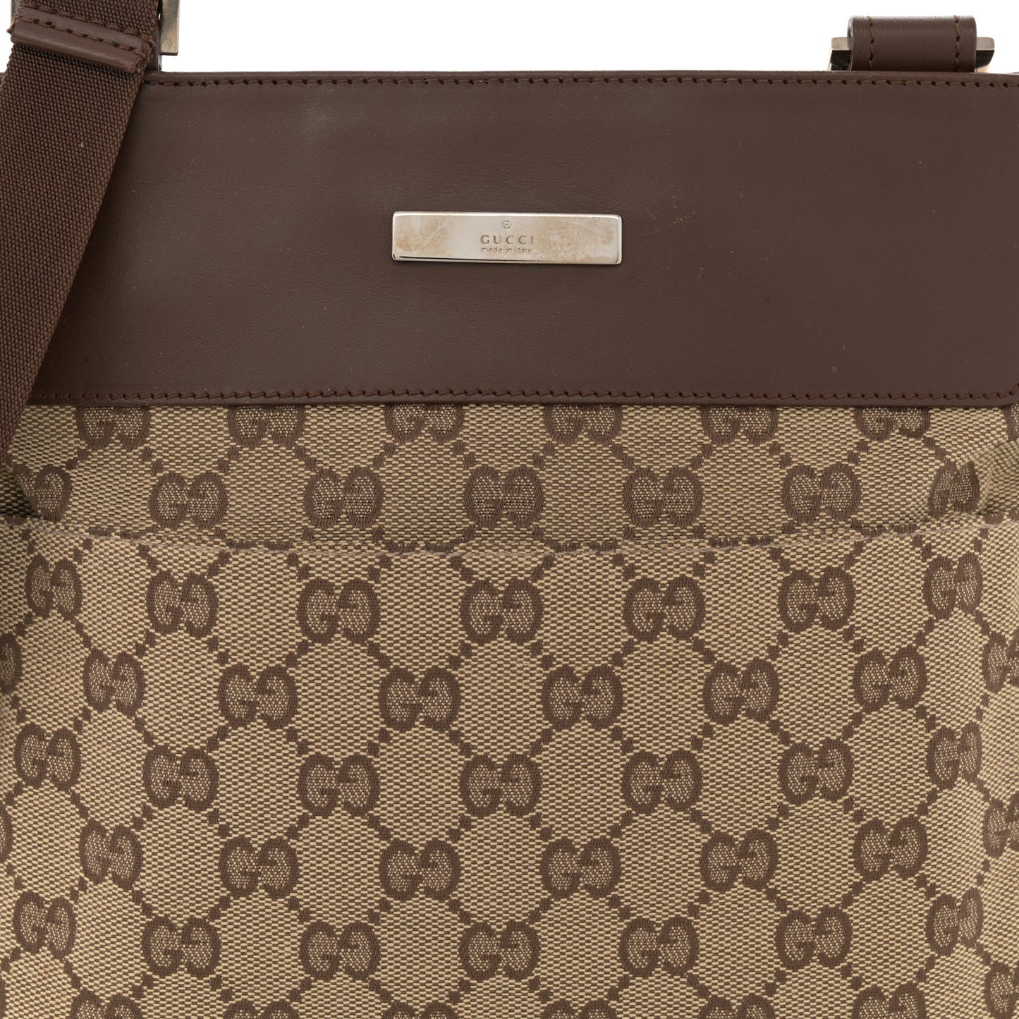 Monogram Messenger Crossbody Bag Dark Brown