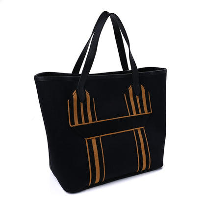 Hermes Militaire Canvas Taurillon Clemence Wooly Wooly Pursangle MM Tote Black 2 of 8