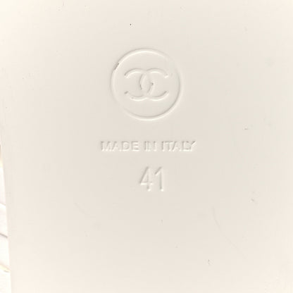 Chanel Calfskin Chain CC Thong Flat Sandals 41 White 7 of 8