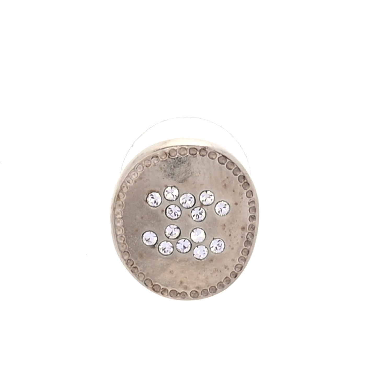 Chanel Crystal CC Round Earrings  Gold 2 of 5