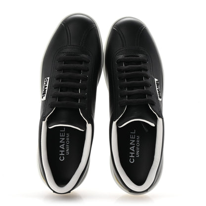 Chanel Calfskin CC Uniform Womens Sneakers 37 Black 2 of 7