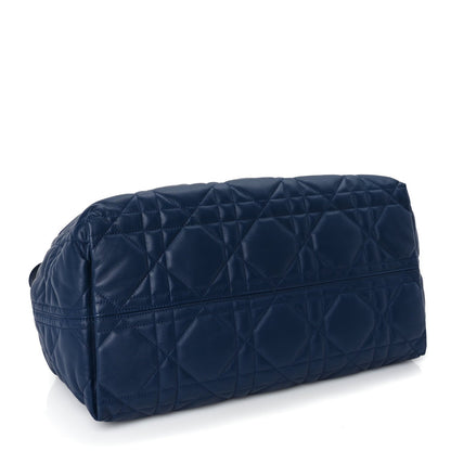 Christian Dior Calfskin Macrocannage Large Toujours   Deep Ocean Blue 4 of 9