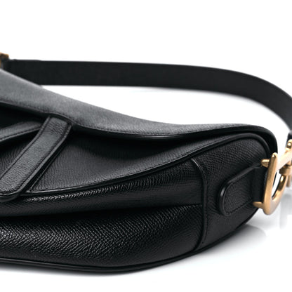 Christian Dior Grained Calfskin Saddle Bag Black 9 of 9