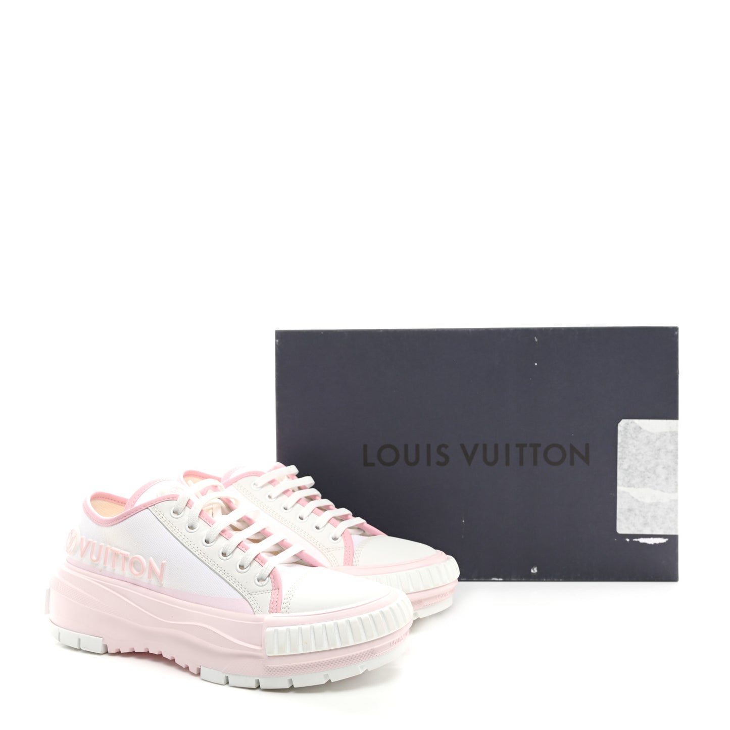 Canvas LV Squad Sneakers 38 White Pink