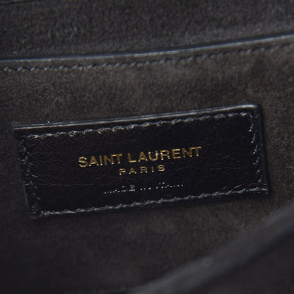 Saint Laurent Suede Medium Monogram Fetish Satchel Black 6 of 11