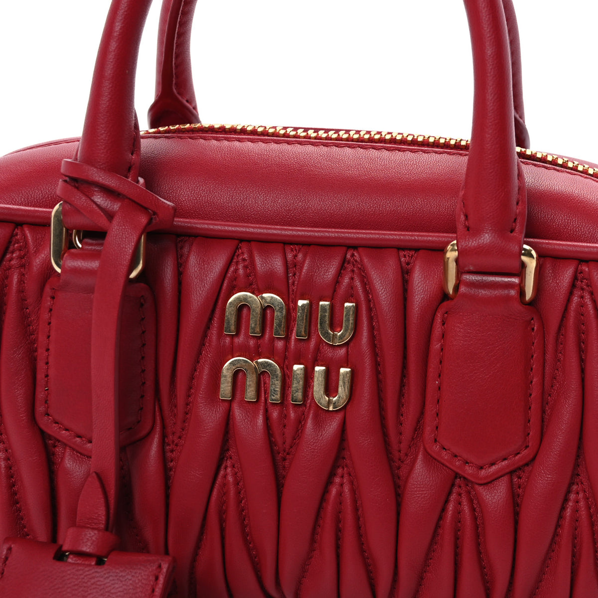 Nappa Matelasse Regular Arcadie Top Handle Bag Rosso