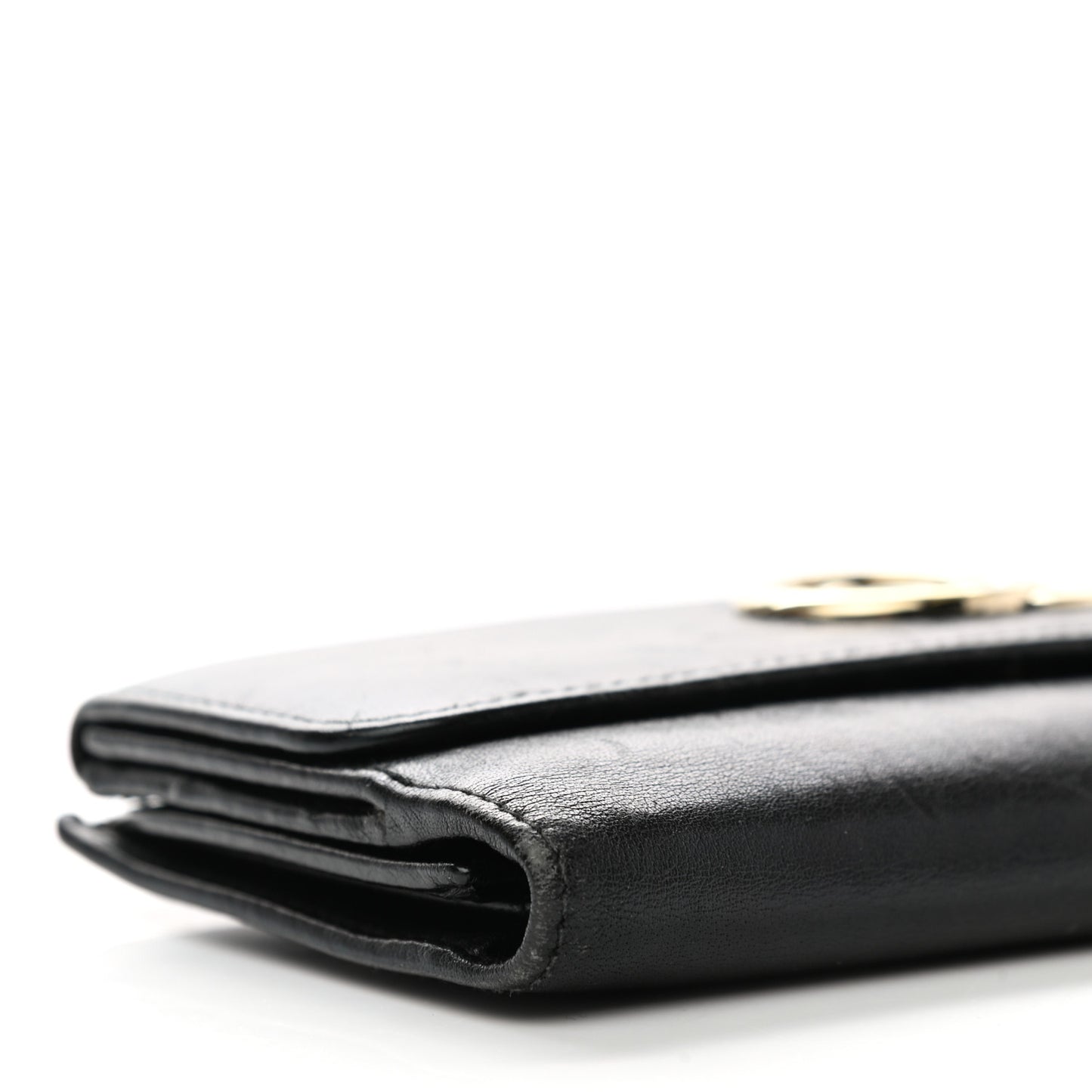 Calfskin Britt Continental Wallet Black