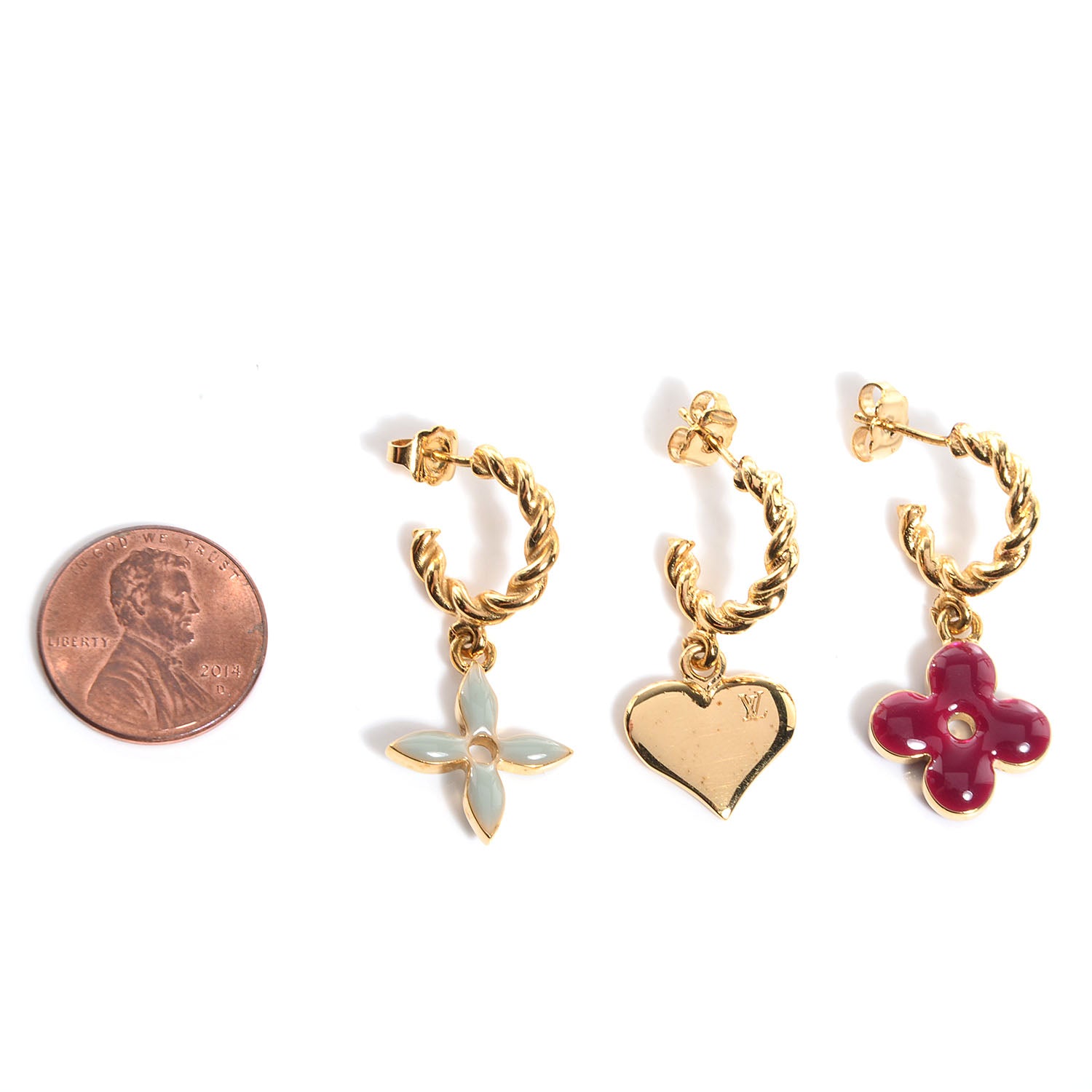 Louis Vuitton Sweet Monogram Earrings Gold 2 of 3