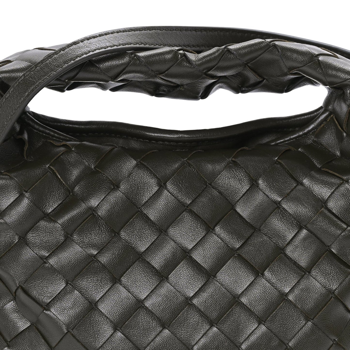 Calfskin Intrecciato Mini Hop Khaki