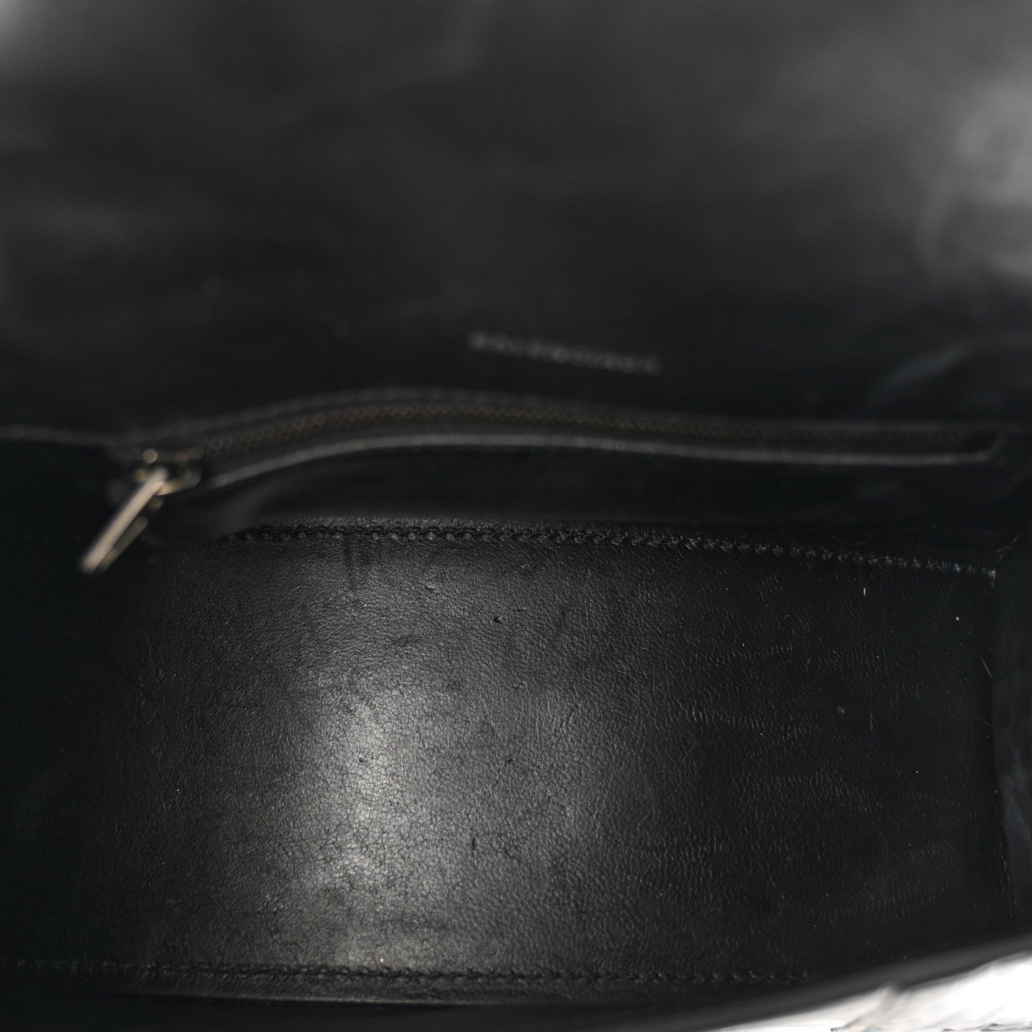 Balenciaga Shiny Calfskin Monochrome Crocodile Embossed Small Hourglass Top Handle Bag Black 4 of 7