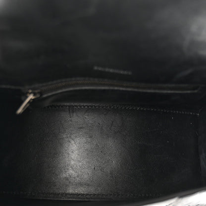 Balenciaga Shiny Calfskin Monochrome Crocodile Embossed Small Hourglass Top Handle Bag Black 4 of 7