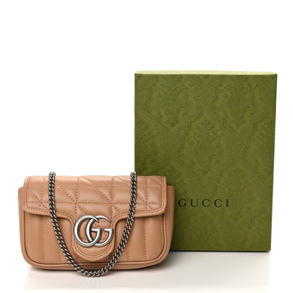 Gucci Calfskin Matelasse Aria Super Mini GG Marmont Shoulder Bag Camelia 10 of 10