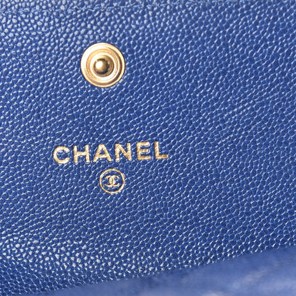 Chanel Caviar Quilted Boy Card Holder Wallet Blue 6 of 8