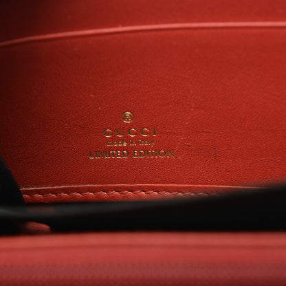 Gucci GG Supreme Monogram Kingsnake Heart Embroidered Zip Around Wallet Red 6 of 9