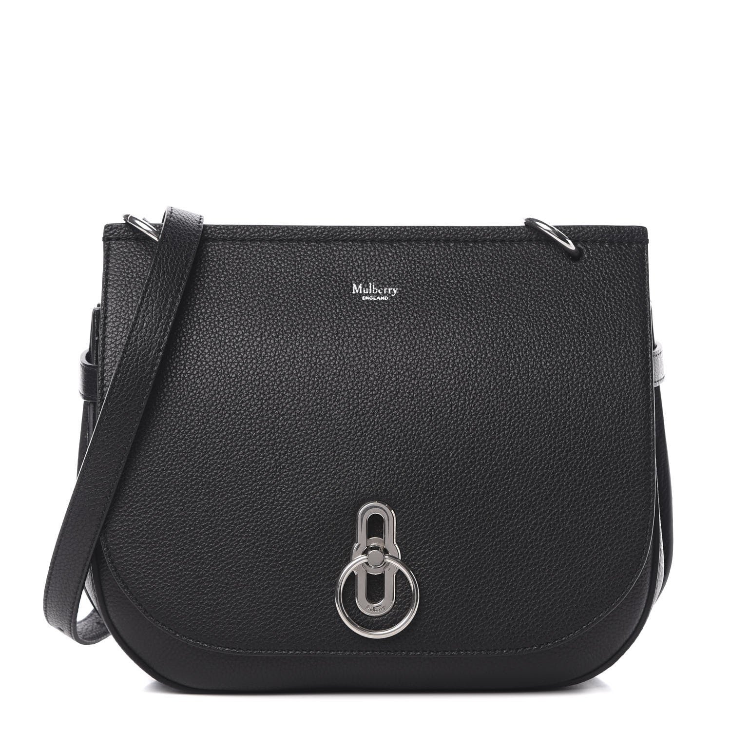 Mulberry Small Classic Grain Calfskin Amberley Satchel Black 1 of 9