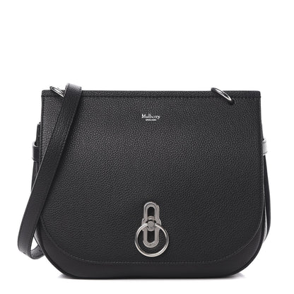 Mulberry Small Classic Grain Calfskin Amberley Satchel Black 1 of 9