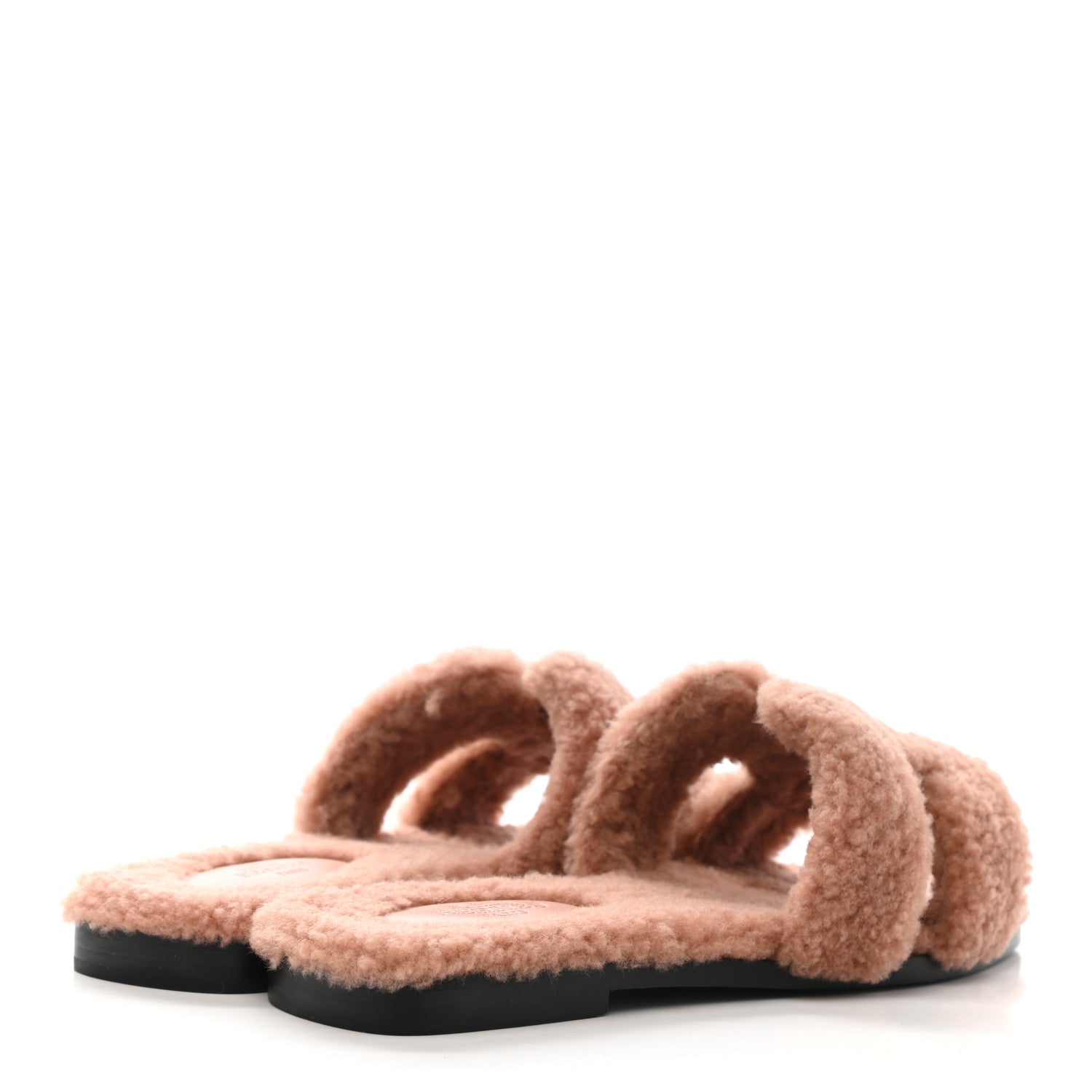 Hermes Woolskin Oran Sandals 35.5 Rose Aube 4 of 7