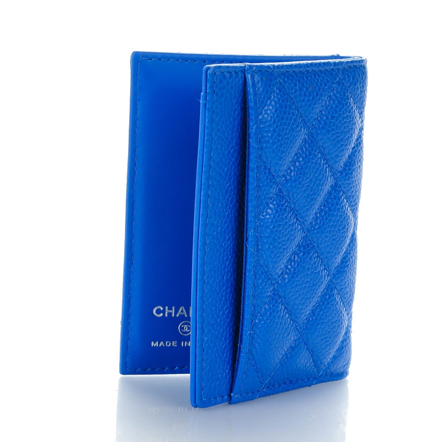 Chanel Caviar Quilted Card Holder Blue 3 of 6