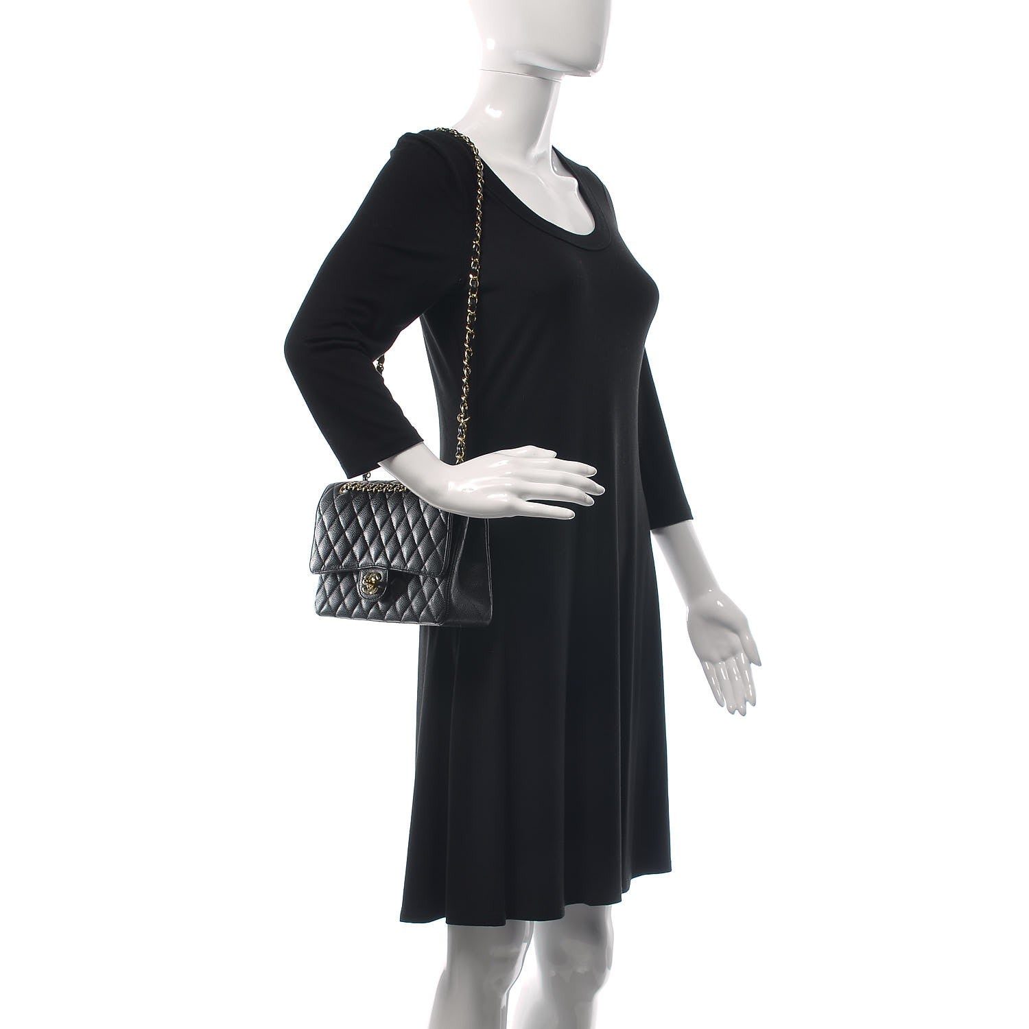 Chanel Caviar Quilted Medium Double Flap Black 4 of 10