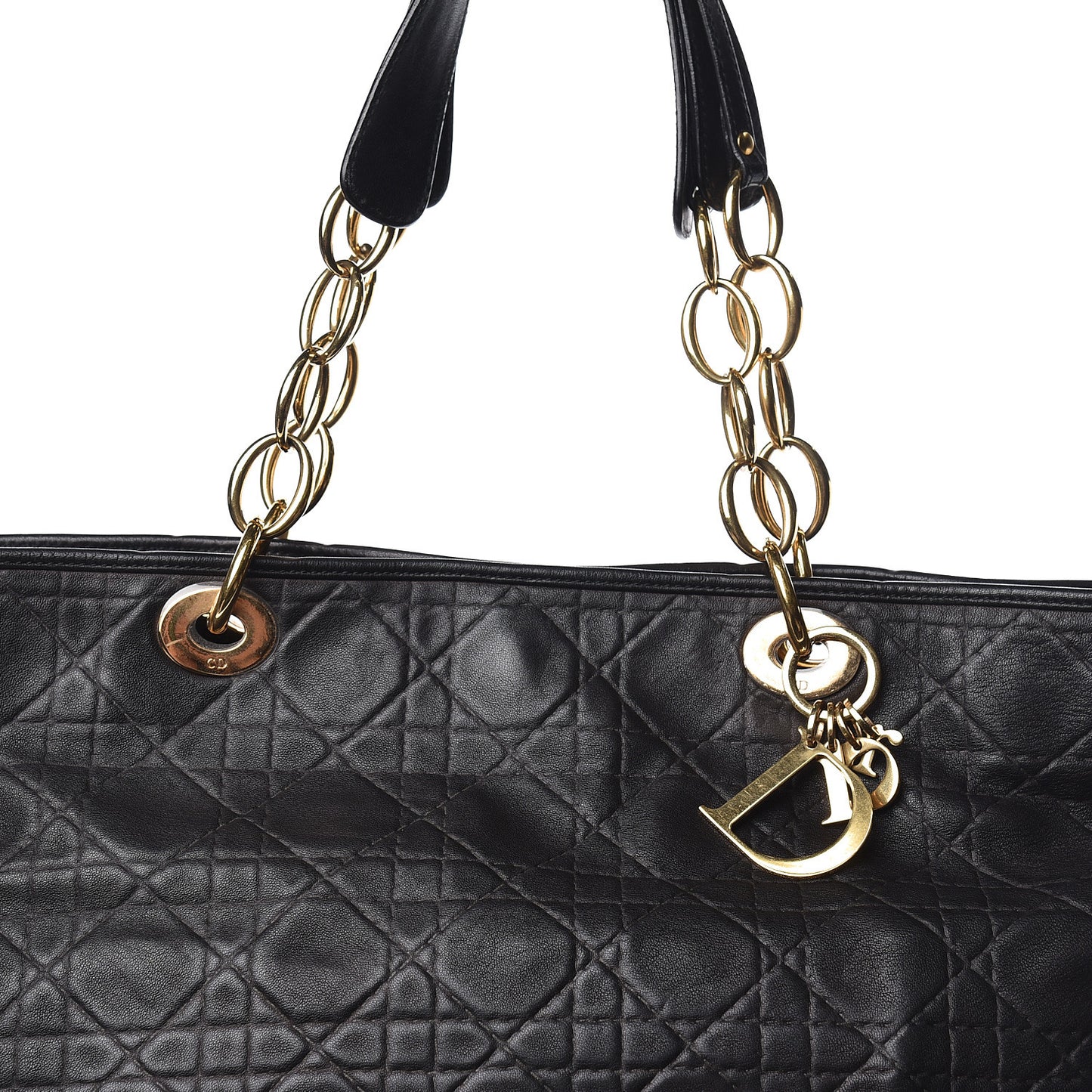 Lambskin Cannage Dior Soft Shopping Tote Black