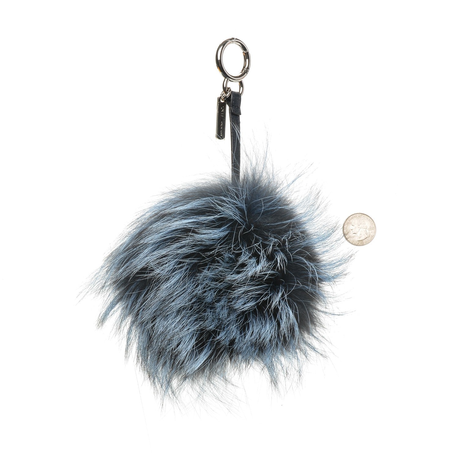 Fendi Fox Fur Vitello Nutty Monster Bag Charm Sky 2 of 3