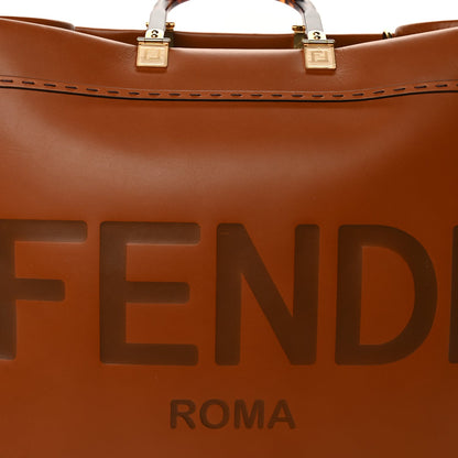 Fendi Vitello King Plexiglass Large  Sunshine Shopper Tote  Cuoio 6 of 8