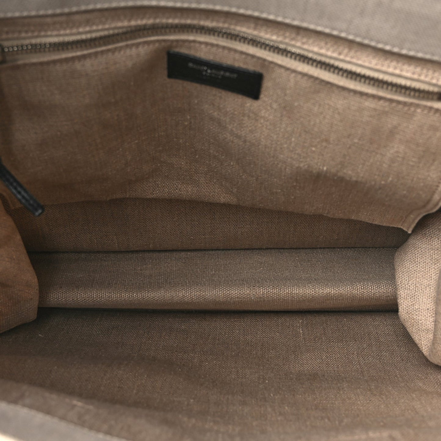 Linen Calfskin Rive Gauche North South Tote Optic White